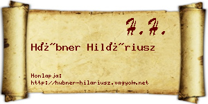 Hübner Hiláriusz névjegykártya
